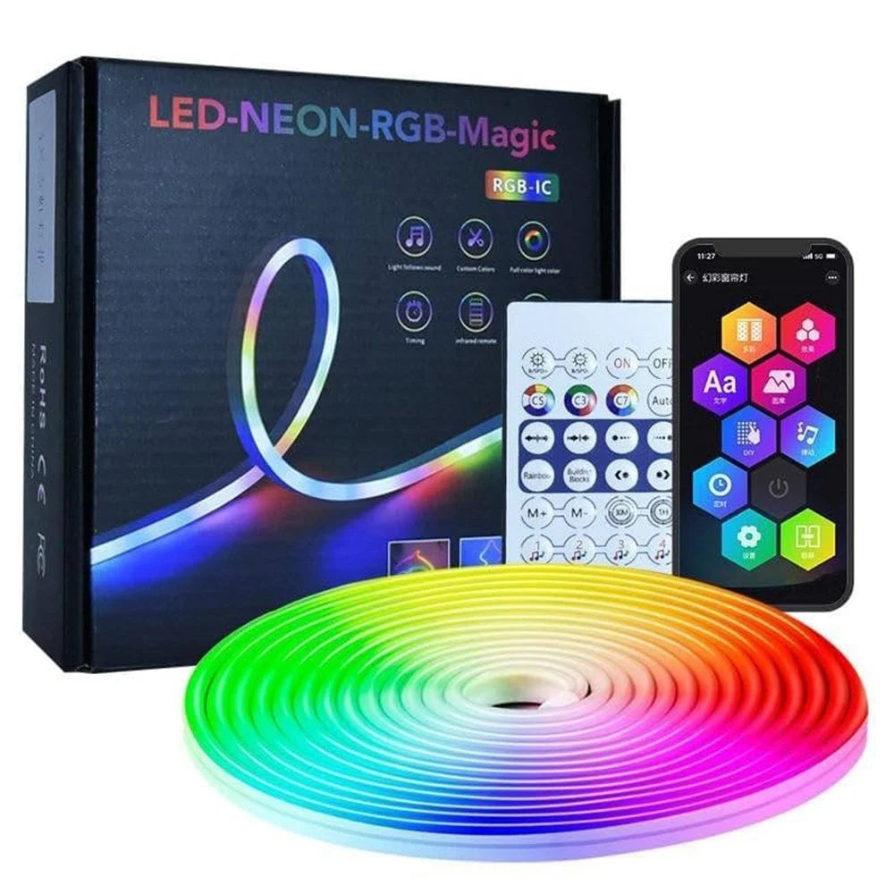 Neon Led Strip Light With App Remote 5 Meter, Multicolor